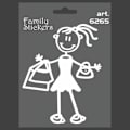 Miniatyrbild 1 av 2: Bilstickers - Familj - 9 x 12 cm - Garanterat fastsättning - Hållbar motståndskraft - Vit färg
