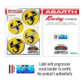 Miniatyrbillede 4 af 4: Autocollant - Abarth - Skorpioner - Gul - 4 elementer - 48 mm i diameter