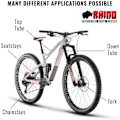 Miniatyrbild 4 av 4: Rhino Sticker Kit för MTB-cykelramskydd, kol, 35 x 17,5 cm