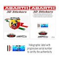 Miniatyrbillede 4 af 4: 3D-klistermærke - Abarth - Lynmærke - 50 mm - Fleksibel - UV-resistent