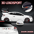 Miniatyrbillede 3 af 3: 3D Stickers Logosport Ternet Flag Motorsport, 10 x 2,5 cm