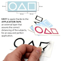Miniatyrbillede 2 af 4: Squid Game Pre-Spaced Circle Triangle Square Stickers, Hvide, 2 stk