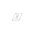 Miniatyrbillede 1 af 4: Sticker Number 9 Adhesive Number Motorcykel, Hvid Krom, Mini 27 x 37 mm