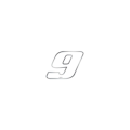 Miniatyrbillede 1 af 4: Sticker Number 9 Adhesive Number Motorcykel, Hvid Krom, Mini 27 x 37 mm Blanc Chrome