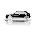 Miniatyrbillede 1 af 4: Dekorationsgenstand - Lancia - HF Delta Integrale - Gravert silhuet - Rustfrit stål - Transparent vitrine