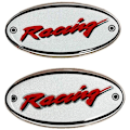 Miniatyrbillede 1 af 2: 3D Klistermærker - Racing - 2 Stykker - 56 x 28 mm - Transparent Harpiks - Lette Farver