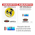 Miniatyrbillede 4 af 4: 3D-mærkat - Abarth - Skorpion - Gul - Diameter 44 mm - Officiel