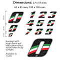 Miniatyrbillede 2 af 4: Løb nummer 9 stort, italiensk flag, 10 x 7,5 cm