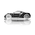 Miniatyrbillede 1 af 4: Alfa Romeo 4C indgraveret bilsilhuetmodel i rustfrit stål