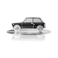 Miniatyrbillede 1 af 4: Abarth A112 indgraveret bilsilhuetmodel i rustfrit stål