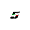 Miniatyrbillede 1 af 4: Autocollant - Nummer 5 - Moto - Sort - 27 x 37 mm - Racing tilpasning