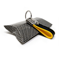 Miniatyrbillede 3 af 4: Nøgleknippe - Alfa Romeo - Gul Carbon - Kunstlæder - Officielle Klistermærker - 12 mm Gul svart