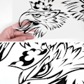 Miniatyrbillede 3 af 4: Autocollant - Griffon - Lastbil - Sort - 50 x 35 cm - Forudskåret i polyester