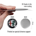 Miniatyrbillede 3 af 4: Autocollant 3D - Alfa Romeo - Logo - 60 mm - Fleksibel - Skinnende - Ægte