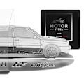 Miniatyrbillede 2 af 4: Dekorationsgenstand - Lancia - HF Delta Integrale - Gravert silhuet - Rustfrit stål - Transparent vitrine