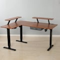 Miniatyrbillede 4 af 6: Radlove 160x120cm L Form Højdejusterbart hjørneskrivebord - elektrisk højdejusterbart sidde-stå skrivebord, eg farve Beige
