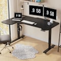 Miniatyrbillede 2 af 6: Radlove 150cm L Form Højde Justerbart Skrivebord-Elektrisk Højde Justerbart Sidde-Stå Skrivebord, Sort Svart