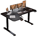 Miniatyrbild 1 av 6: 150 cm L Form Hörn Skrivbord-Classic Sit Stand Skrivbord elektriskt höjdjusterbart med 4 minneskontroller (svart) Svart