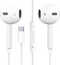 Hörlurar för iPhone 15/Pro/Max och Samsung med USB-C-kontakt, mikrofon , stereoljud