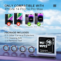 Pikkukuva 2 / 6: [3+1] iPhone 14 Pro/iPhone 14 Pro Max -kameran linssin suoja Bling, 9H karkaistu lasi kameran suojakotelo, metalli, violetti glitter