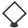 Pikkukuva 1 / 5: Neliönmuotoinen 3D kelluva koru kolikon esittelykehys pidike laatikko kotelo w Black-KK1- Black 11*11*2cm