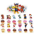 Pikkukuva 1 / 4: 26 kpl Paw Patrol -koristeita, syntymäpäiväkakun koristeita, cupcake