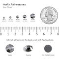 Pikkukuva 4 / 4: 8000 Hot Fix Strass -kiveä, Musta timantti, SS6, 1,9–2,1 mm vaatteisiin ja askarteluun, Musta timantti, Musta timantti SS6-X74- SS6 Black Diamond