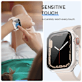 Miniatyrbilde 4 av 5: 3 stk. skjermbeskytter kompatibel med Apple Watch Series 6/5/4/SE med herdet glass, støtsikkert etui for iWatch 44mm