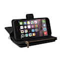 Miniatyrbillede 2 af 4: Etui til Iphone Se 2022/2020 3/2 Anti-ridse Lynlås Lomme Pu Cover Kreditkort Holder Stødsikker Magnetisk - Blå Sort A
