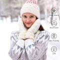 Miniatyrbild 2 av 4: 3 Par Dam Vinter Ullvantar, Varma Tjocka Vinterhandskar-XM2-