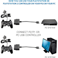 Miniatyrbillede 3 af 5: Socobeta USB-konverter kompatibel med Playstation1/2 Controller PS1 til PS3 PC