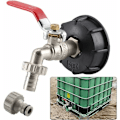 Miniatyrbillede 1 af 5: IBC-aftapningsadapter til messinghavehane med slangeforbindelse, 1000 liters tanktilslutning 12,7 mm-XM3-