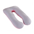 Miniatyrbilde 1 av 5: Bomullsputetrekk for U-formet Gravidpute, Vaskbart, Komfortabelt Putetrekk for Sidesovere 70x130cm 70x130cm Pink Gray