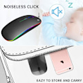 Miniatyrbillede 4 af 4: Trådløs Bluetooth Mus, Genopladelig LED Dual Modes Trådløs
