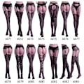 Miniatyrbilde 4 av 9: 2-PAKKE Sexy nettstrømper for kvinner strømpebukser høye strømper nettstrømper-KK1- 6072 black