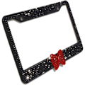 Miniatyrbillede 1 af 2: 7 Rækker Bling Bling Rhinestone Nummerplade i Rustfrit Stål