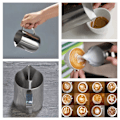 Miniatyrbilde 3 av 5: 150 ml melkekanne, rustfritt stål melkeskumkanne, lattekopp, kunstig kaffe latte skumkanne, melkekanne