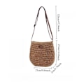Miniatyrbild 4 av 4: Stråväska för Kvinnor, Sommar Strand Crossbody Väska med Dragkedja och Justerbar Axelrem, Bohemisk Vävd Handgjord Axelväska, (Off-White)-XF5- off white