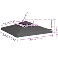 Pikkukuva 6 / 6: vidaXL Paviljongin katto tuuletusaukolla 310 g/m² 3x3 m taupe-XF5- Taupe 3600