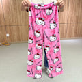 Miniatyrbillede 3 af 5: Cartoon HelloKitty Flanell Pyjamas Plys Tyk Varm Pyjamas til Kvinder Pink Rosa-KK1- Rosa XL