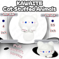 Miniatyrbillede 2 af 7: Hvide Kat Udstoppede Dyr, Kawaii Kat Plushies til Piger og Drenge, Bløde Katte Mini Plushie Legetøjs Nøgleringe, Sjove Knusbare Plushie Legetøj til Børn, Udstoppet Dyr