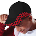 Miniatyrbillede 4 af 4: Beechfield Unisex Grand Prix Baseball Cap Én Størrelse Sort/Klassisk Rød Black/Classic Red-KK1- Black/Classic Red One Size