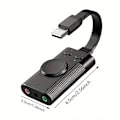 Miniatyrbillede 2 af 5: USB Lydadapter, USB Lydkort, Eksternt Lydkort med Lydstyrke Kontrol