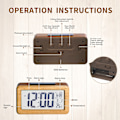 Miniatyrbild 2 av 5: Digital väckarklocka i trä, stor LED-display, 12/24 timmars visning -XM2-