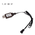 Miniatyrbillede 1 af 5: 6.4v/7.4v Oplader Li-ion Batteri Sm-3p Rc Legetøj Fjernbetjening Legetøj Sm3p Bærbar Usb Oplader {FW}