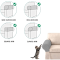 Miniatyrbillede 2 af 3: Elastisk sofa armlænsbetræk, ternet + lysegrå 2-delt sæt
