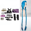 Miniatyrbild 3 av 6: Snabb leverans Lol Jinx Cosplay Kostym Uniform Kläder League Of Legend - Perfekt Kostym och Peruk Costume and Wig-XM3- Costume and Wig One Size