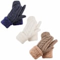 Miniatyrbillede 1 af 4: 3 par dame vinter uld luffer handsker, vinter varme tykke handsker-XM2-