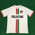 Miniatyrbillede 1 af 3: 2024 Palæstina Fodboldtrøjer Sort Center Stripe Fodboldtrøje Retfærdighed Marts Fodbold Uniform Jersey Fodboldtrøje B-X74- M