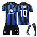 Pikkukuva 1 / 5: 23-24 Inter Milan Kotipaita Nro 10 Lautaro 9 Zeko Lapsi Aikuinen Setti - Jalkapallopaita - 10 Sukkien Kanssa 24(130-140cm)